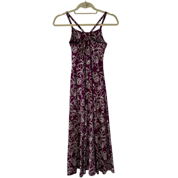 NWOT Pact Fit & Flare Midi Dress Looking Glass Floral Sangria  SZ XS - Picture 10 of 15